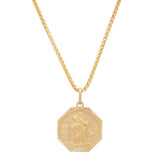 Gold Plated Silver St. Christopher Medal Necklace