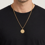 Gold Plated Silver Octagonal St. Christopher Medal Necklace