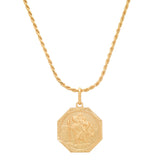 Gold Plated Silver St. Christopher Medal Necklace