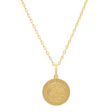Gold Plated Silver St. Michael Medal Necklace 18 mm