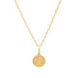 Gold Plated Silver Guardian Angel Medal Necklace 12 mm