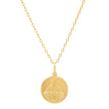 Gold Plated Silver Scapular Medal Necklace 15 mm