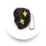 Gold Plated Silver Four Way Cross Medal Necklace 20 mm