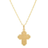 Gold Plated Silver Four Way Cross Medal Necklace 20 mm