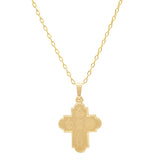 Gold Plated Silver Four Way Cross Medal Necklace 20 mm