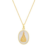 Gold Plated Silver Mother of Pearl Oval Necklace