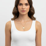 Gold Plated Silver Mother of Pearl Oval Necklace