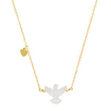 Gold Plated Silver Mother of Pearl Holy Spirit Necklace