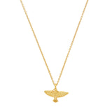 Gold Plated Holy Spirit Charm with Pearl Accent Necklace