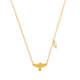 Gold Plated Silver Holy Spirit with Pearl Necklace