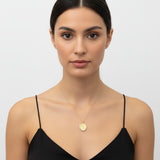 Gold Plated Silver with Pearl Frame Oval Carmel Mary Necklace