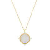 Gold Plated Silver Round Mary Necklace