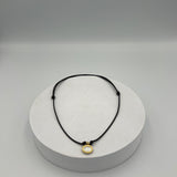 Leather Cord Gold Plated Silver MOP Holy Spirit Necklace