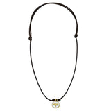 Leather Cord Gold Plated Silver MOP Holy Spirit Necklace