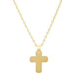 Gold Plated Silver Polished Cross Necklace