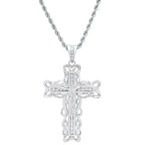 Sterling Silver CZ Crucifix Necklace ( 20-24" )