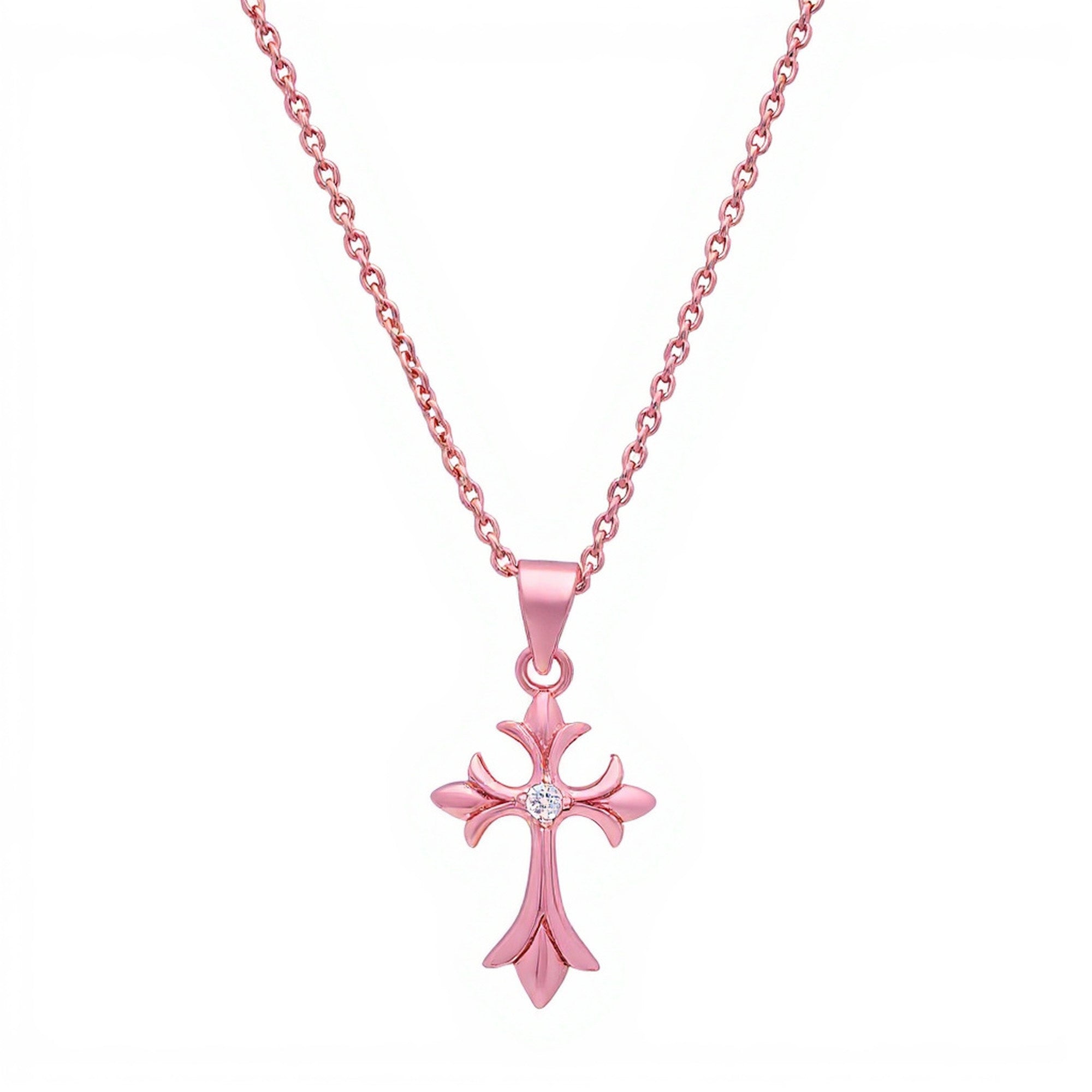 Sterling Silver Gold Plated Catherine Cross Necklace