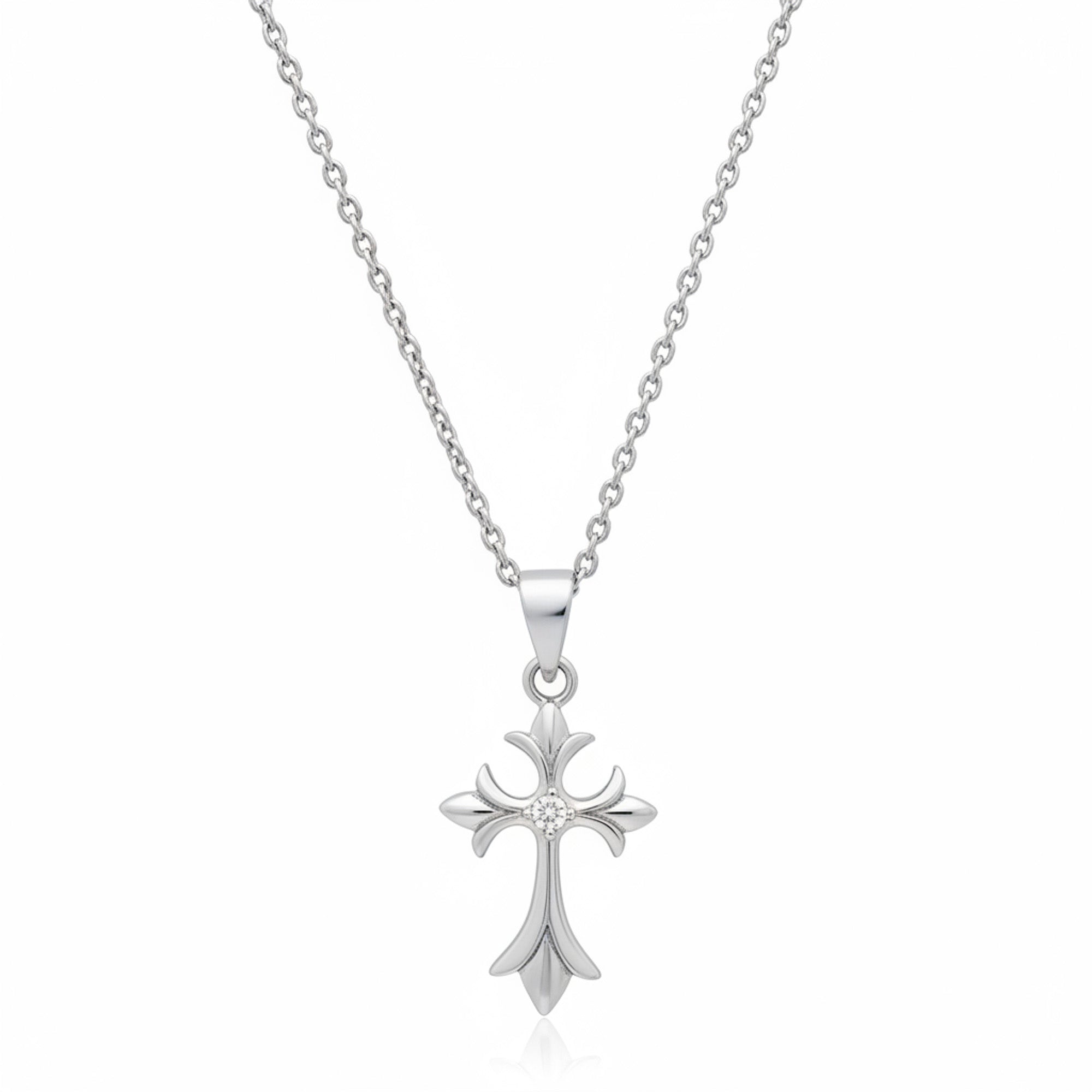 Sterling Silver Gold Plated Catherine Cross Necklace