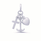 Sterling Silver Yellow Gold Plated Faith, Hope and Charity Pendant