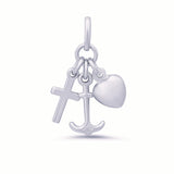 Sterling Silver Yellow Gold Plated Faith, Hope and Charity Pendant