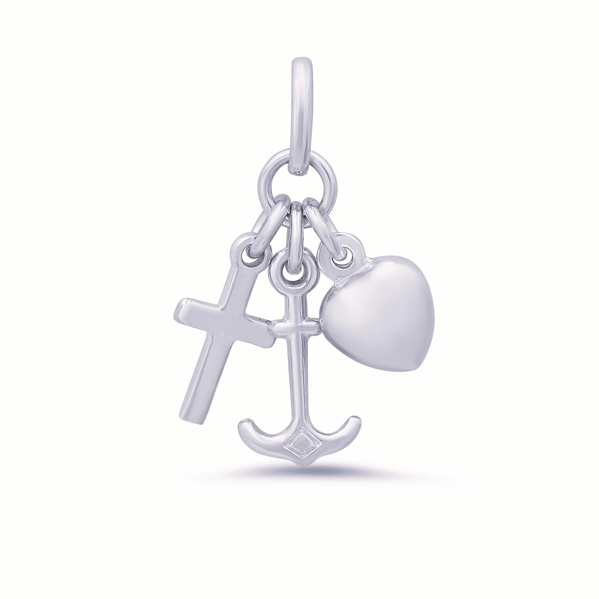 Sterling Silver Yellow Gold Plated Faith, Hope and Charity Pendant
