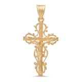 Sterling Silver Yellow Gold Plated San Clemente Crucifix Pendant