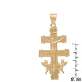 Sterling Silver Yellow Gold Plated Cara Vaca Crucifix Pendant