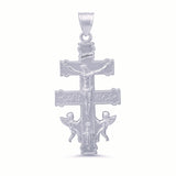 Sterling Silver Yellow Gold Plated Cara Vaca Crucifix Pendant