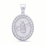 Sterling Silver Yellow Gold Plated Silver CZ Guadalupe Medal