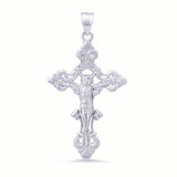 Sterling Silver Yellow Gold Plated Classic Crucifix Pendant