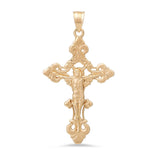 Sterling Silver Yellow Gold Plated Classic Crucifix Pendant