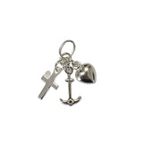 Sterling Silver Yellow Gold Plated Faith, Hope and Charity Pendant