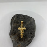 Sterling Silver Yellow Gold Plated San Clemente Crucifix Pendant
