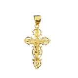 Sterling Silver Yellow Gold Plated San Clemente Crucifix Pendant