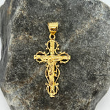 Sterling Silver Yellow Gold Plated San Clemente Crucifix Pendant