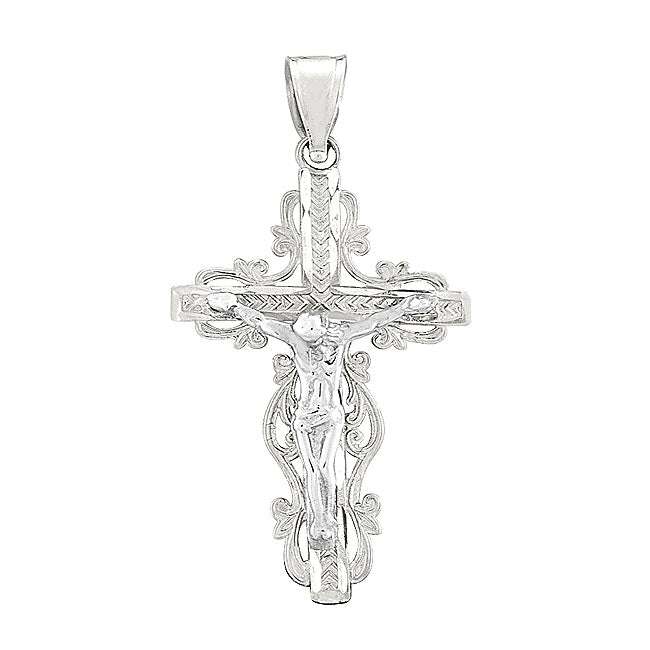 Sterling Silver Yellow Gold Plated San Clemente Crucifix Pendant