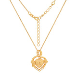 Gold Plated Silver 15 Quinceanera CZ Heart Necklace
