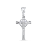 Sterling Silver and Baguette Cubic Zirconia Crucifix Pendants