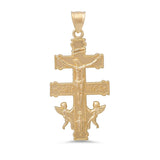 Sterling Silver Yellow Gold Plated Cara Vaca Crucifix Pendant