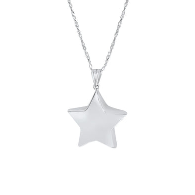 Sterling Silver and Gold Plated Silver Puffed Star Necklace