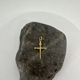 Sterling Silver Yellow Gold Plated Nazareth Crucifix Pendant