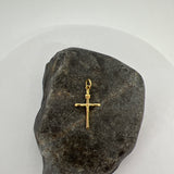 Sterling Silver Yellow Gold Plated Nazareth Crucifix Pendant