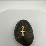 Sterling Silver Yellow Gold Plated Silver Mini Cross Pendant
