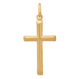Sterling Silver Yellow Gold Plated Silver Polished Cross