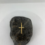 Sterling Silver Yellow Gold Plated Silver Polished Cross Pendant