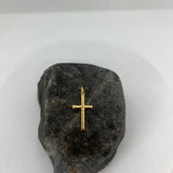 Sterling Silver Yellow Gold Plated Silver Polished Cross Pendant
