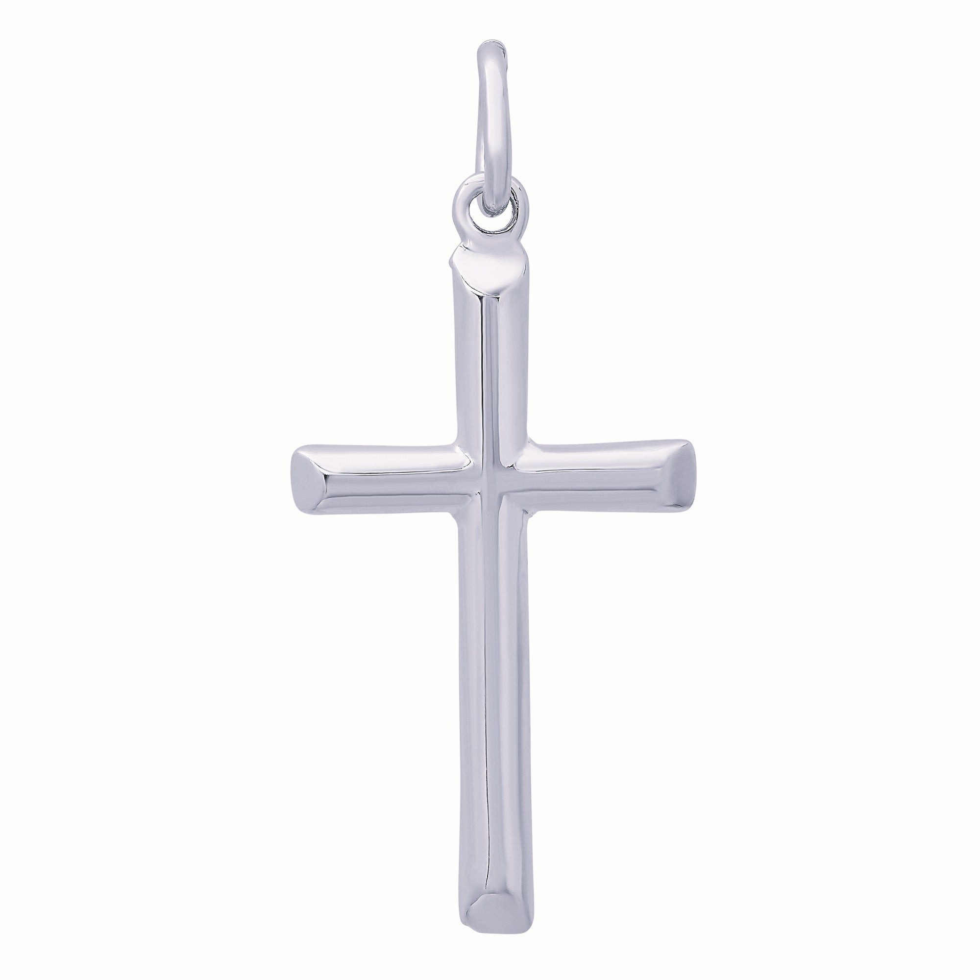 Sterling Silver Yellow Gold Plated Silver Polished Cross Pendant