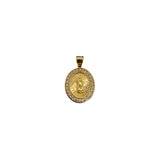 Sterling Silver Yellow Gold Plated Silver CZ Guadalupe Medal