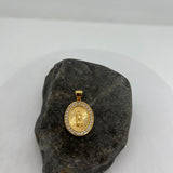 Sterling Silver Yellow Gold Plated Silver CZ Guadalupe Medal
