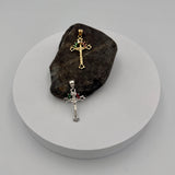 Gold Plated Silver Cubic Zirconia Crucifix Pendant